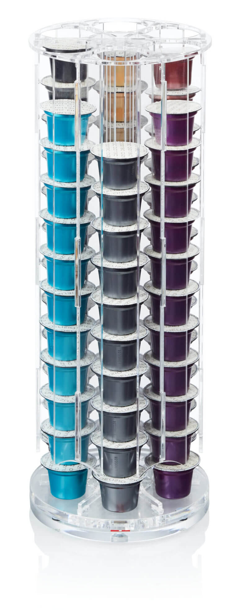 Delizio Kaffeekapsel Spender Drehbar aus premium Acrylglas für 72 Kapseln / Migros