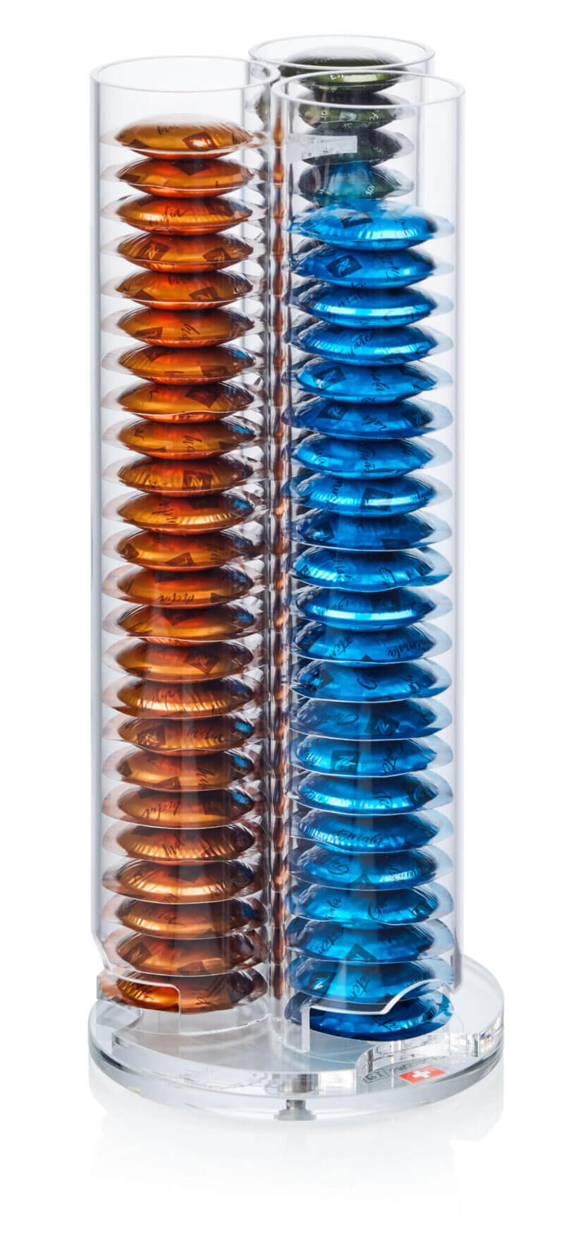 Nespresso Professional drehbarer Kaffeekapsel Spender aus premium Acryglas für 75 Pods.
