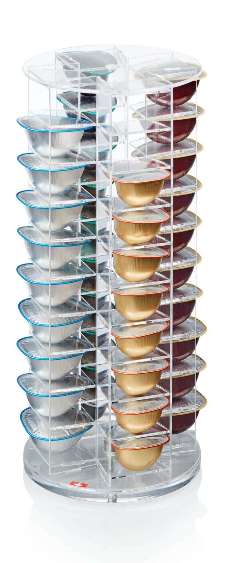 Special T. drehbarer Teekapsel Spender aus premium Acrylglas für 40 Kapseln