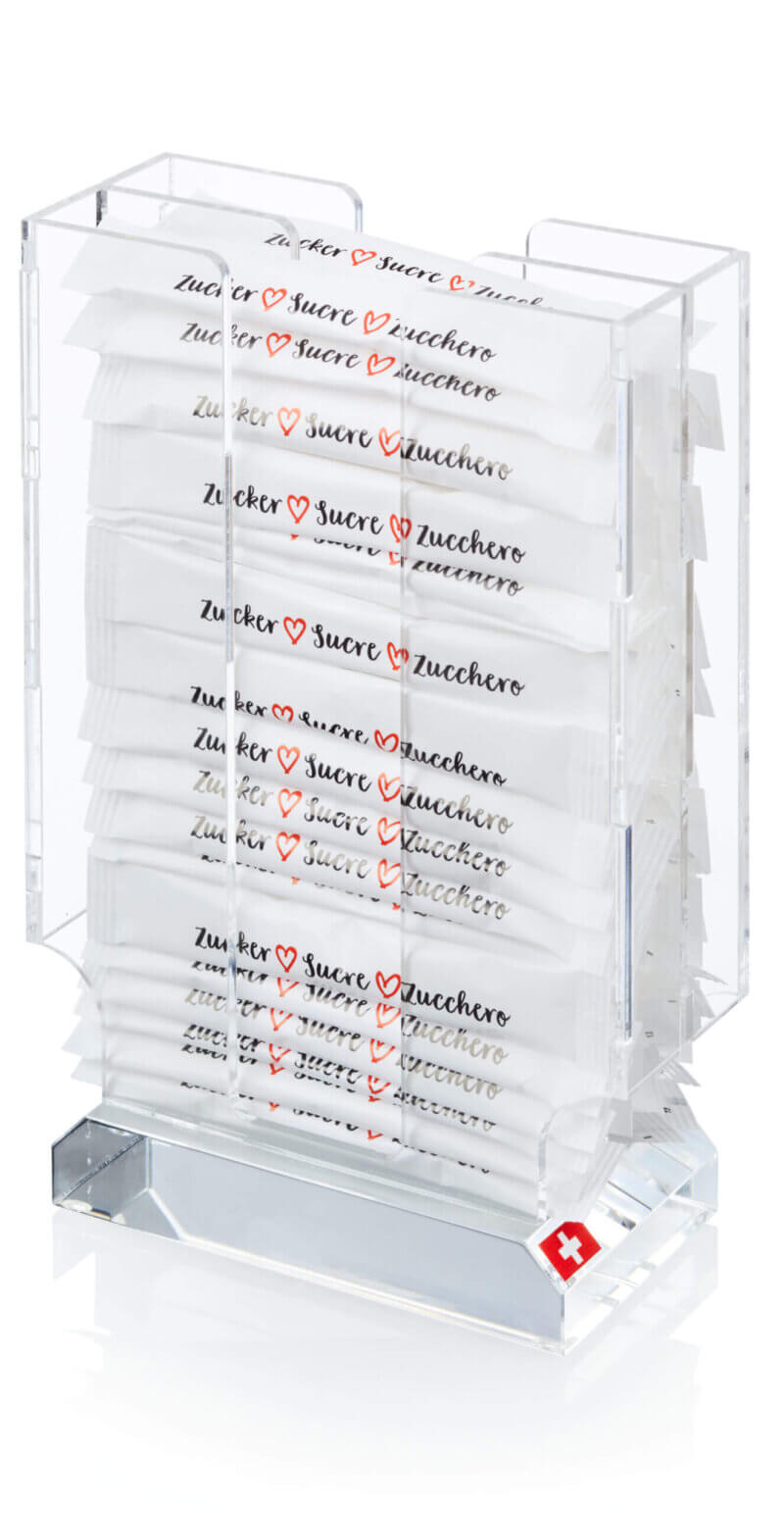 Zuckerspender aus Acrylglas für 60 Suchets 3-5 gr., Capsolute